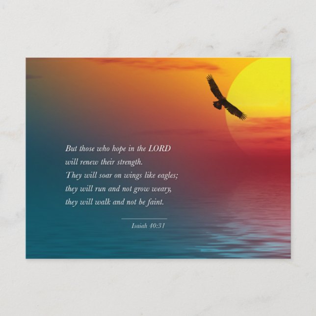 Isaiah 40:31 Verse Bible Lord Eagle steil ansteige Postkarte (Vorderseite)