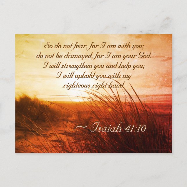 Isaiah 41:10 Bibelverse Fürchte nicht, dass ich be Postkarte (Vorderseite)