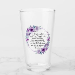 Isaiah 41:10 Furcht vor nicht Lila Schrift Glas
