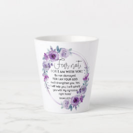 Isaiah 41:10 Furcht vor nicht Lila Schrift Milchtasse