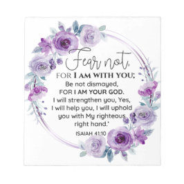 Isaiah 41:10 Furcht vor nicht Lila Schrift Notizblock
