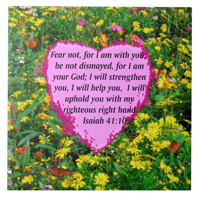 ISAIAH 41:10 WILDBLUME FOTO DESIGN FLIESE (Vorderseite)