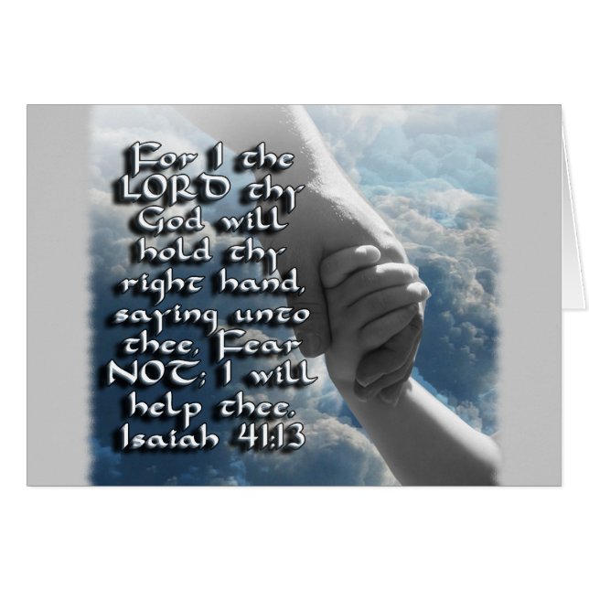 ISAIAH 41:13 CRAINTE NON - JE TIENDRAI VOTRE MAIN (Devant horizontal)