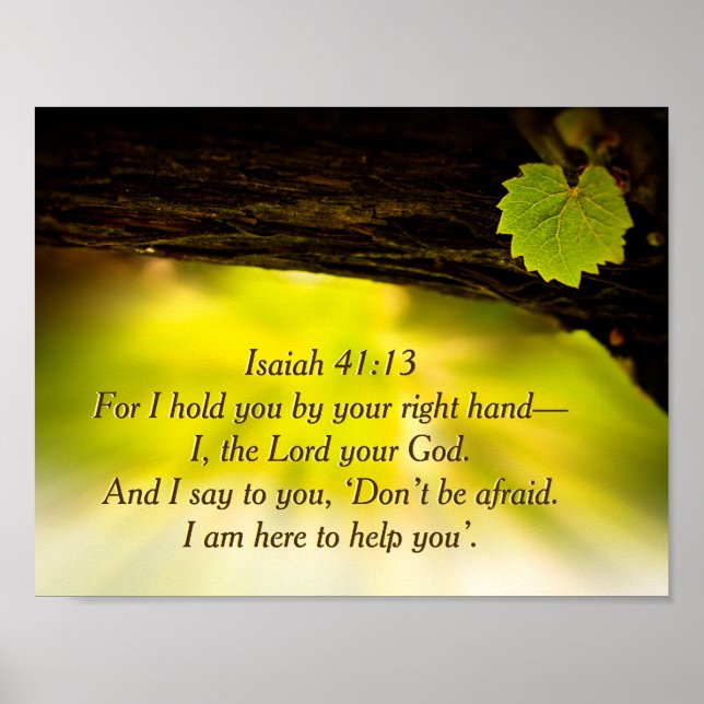 Isaiah 41:13 Ich halte dich an deiner rechten Hand Poster (Vorne)