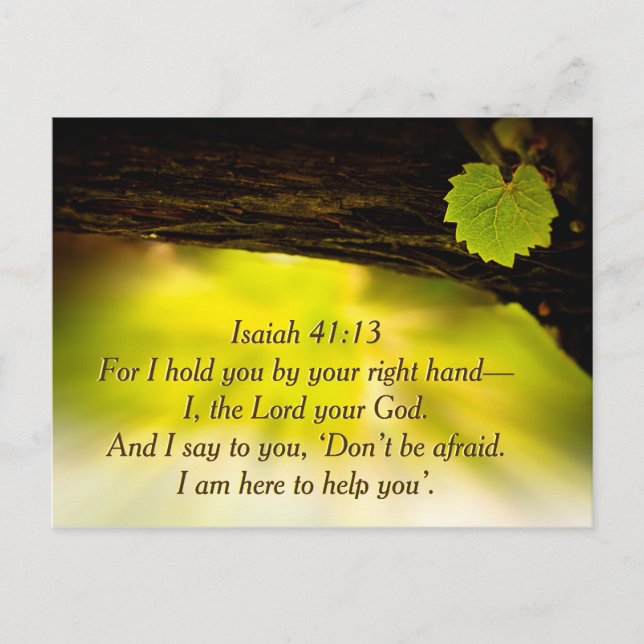 Isaiah 41:13 Ich halte dich an deiner rechten Hand Postkarte (Vorderseite)