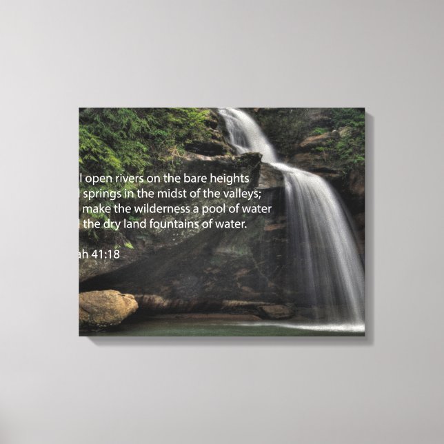 Isaiah 41:18 Wasserfall Leinwanddruck (Vorderseite)