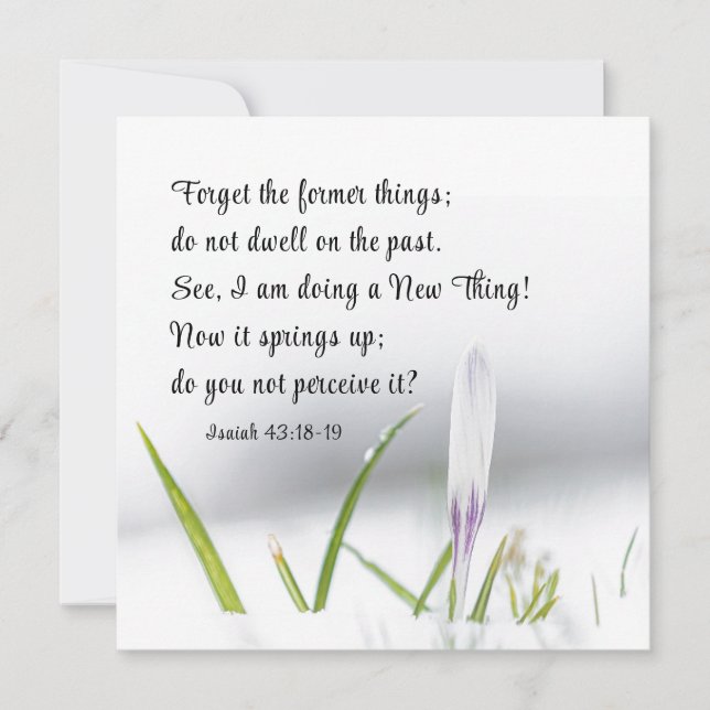 Isaiah 43:18 I am doing a NEW THING Bible Card (Vorderseite)
