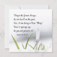Isaiah 43:18 Ich tue eine NEUE THING Bible Card