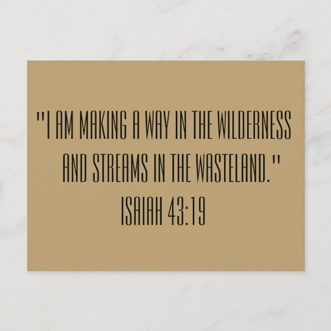 Isaiah 43:19 Bibelpassage - Printwerbung Postkarte (Vorderseite)