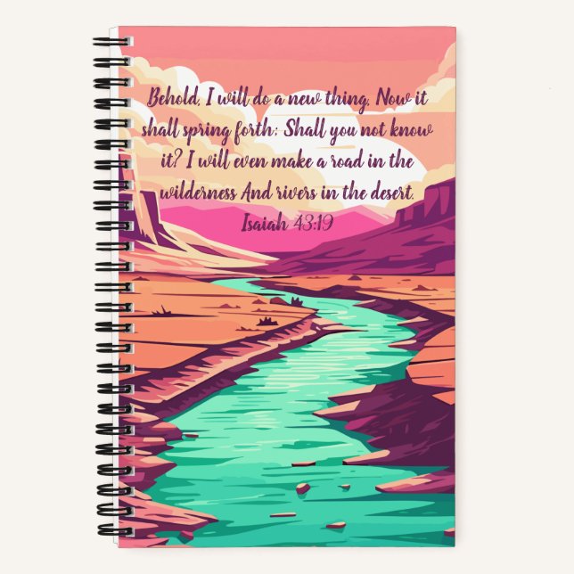 Isaiah 43:19 Notebook River Desert  Notizbuch (Vorderseite)