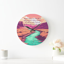 Isaiah 43:19 Throw pillow River Desert Große Wanduhr