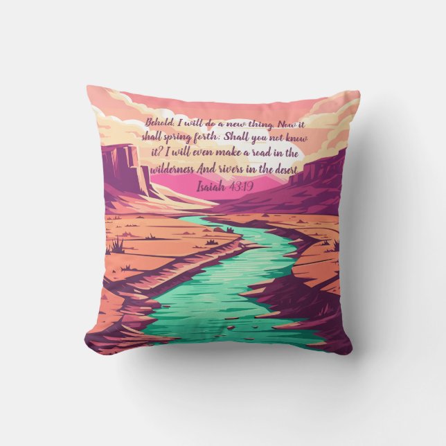 Isaiah 43:19 Throw pillow River Desert Kissen (Vorderseite)