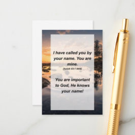 Isaiah 43:1 Ich habe dich mit deinem Namen angeruf Begleitkarte