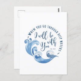 Isaiah 43:2 Meereswellen Postkarte