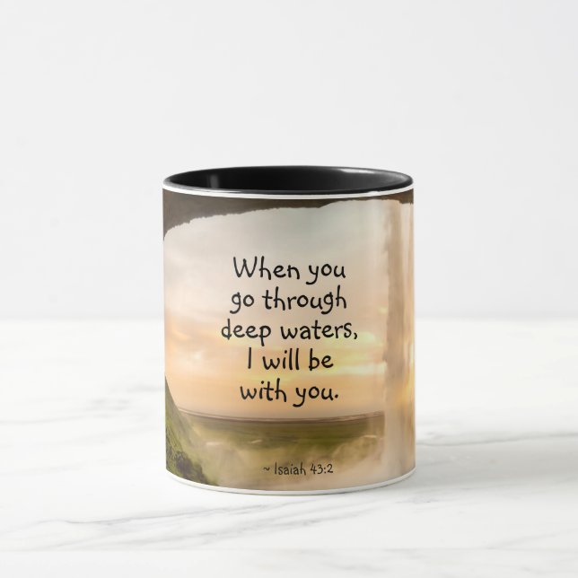 Isaiah 43:2 Wenn Sie durch die Tiefsee Bibel Tasse (Zentrum)
