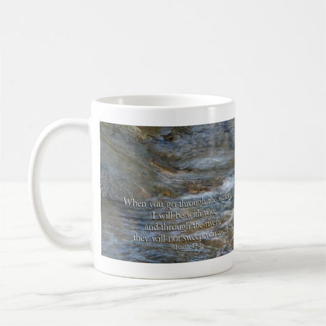 Isaiah 43:2 Wenn Sie durch Wasser gehen Kaffeetasse (Links)