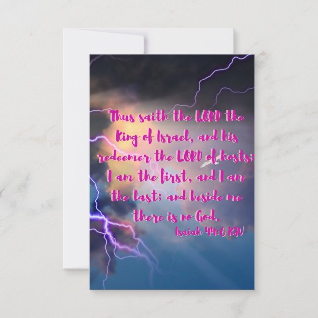 Isaiah 44:6 KJV Bible Verse Pic Flat Grußkarte Karte (Vorderseite)