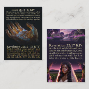 Isaiah 48:12-13 und Offenbarung 22:12-13, 17 KJV Visitenkarte