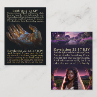 Isaiah 48:12-13 und Offenbarung 22:12-13, 17 KJV Visitenkarte