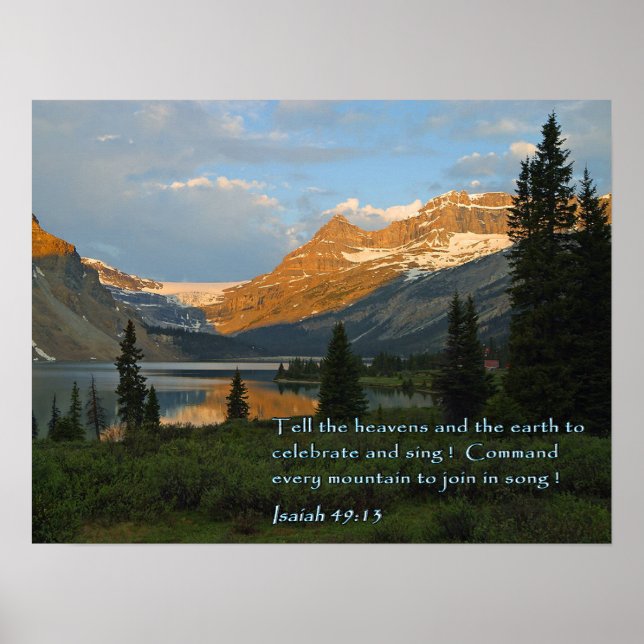 Isaiah 49:13 Mountain Sunset Poster (Vorne)