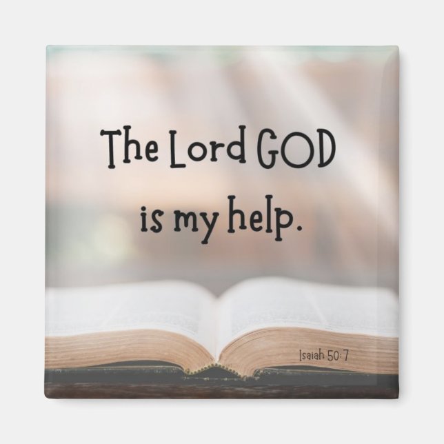 Isaiah 50:7 2 Zoll Magnet (Vorne)