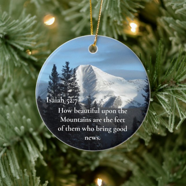 Isaiah 52:7 Wie schön auf den Bergen sind Keramik Ornament (Baum)