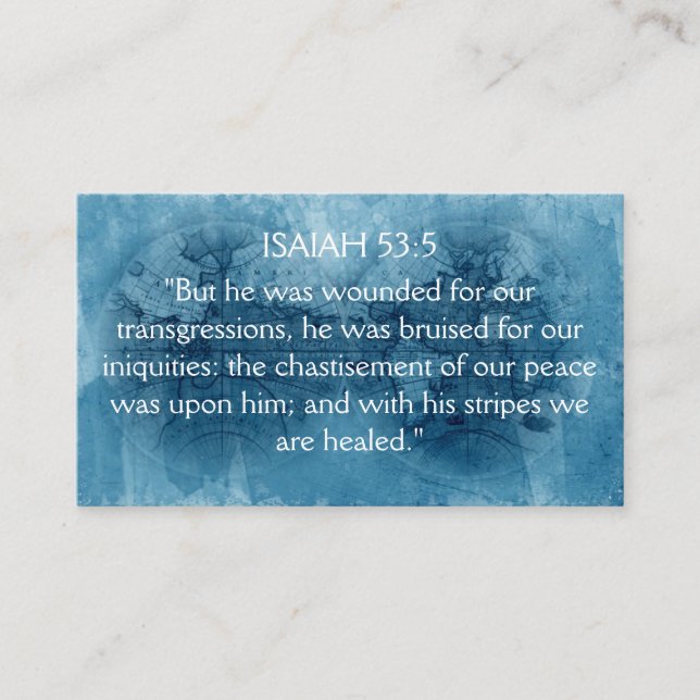 ISAIAH 53:5 Bibelkarte zur Schrift Visitenkarte (Vorderseite)