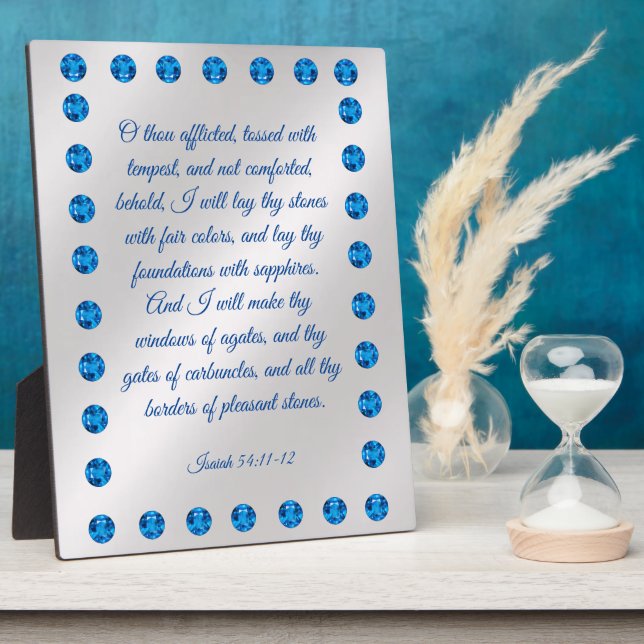 Isaiah 54:11-12 Plaque Fotoplatte (Seite)