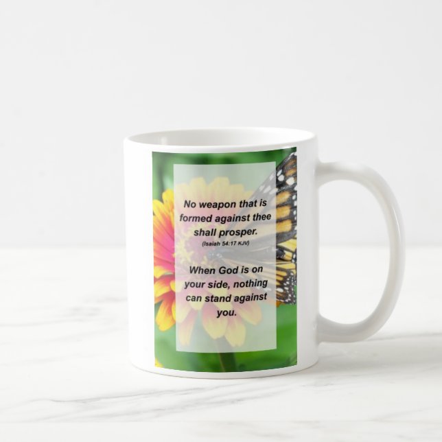 Isaiah 54:17 Keine Waffe, die gegen dich gebildet  Kaffeetasse (Rechts)