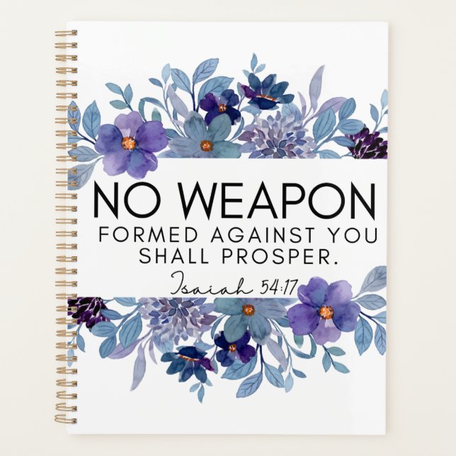 Isaiah 54:17 Keine Waffen gegen dich erschaffen Planer (Vorderseite)