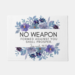 Isaiah 54:17 No Weapon Christlich Scripture Floral Fußmatte