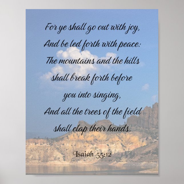Isaiah 55:12, Bible Verse Poster (Vorne)