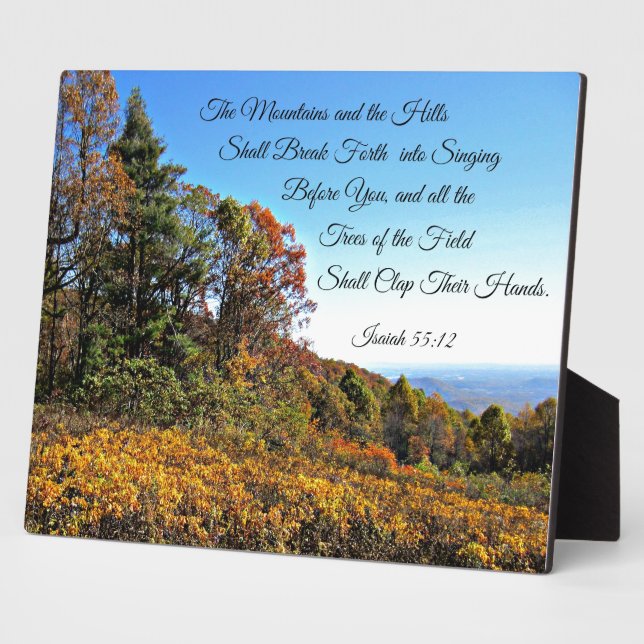 Isaiah 55:12 Die Berge und die Hügel werden.. Fotoplatte (Seite)