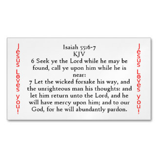 Isaiah 55:6-7-Saatkartenmagnet Magnetische Visitenkarte