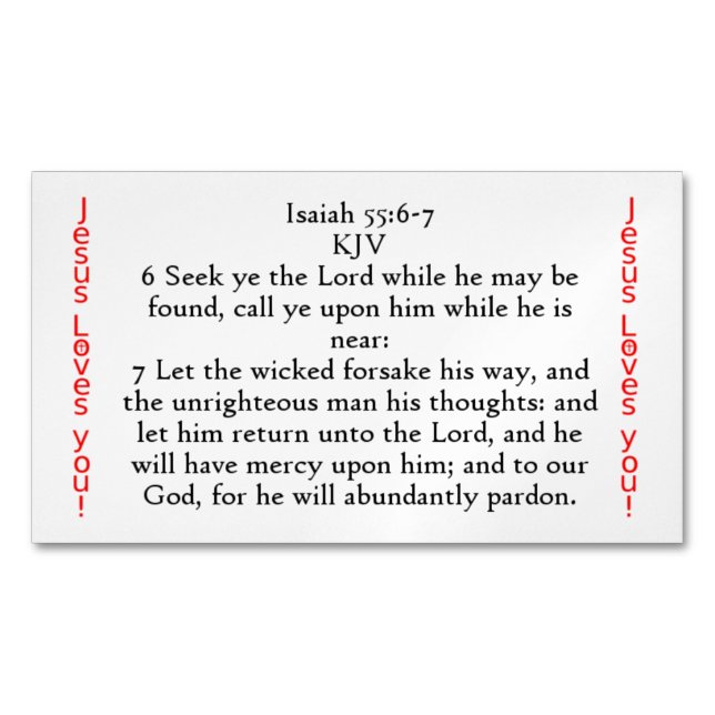 Isaiah 55:6-7-Saatkartenmagnet Magnetische Visitenkarte (Vorderseite)