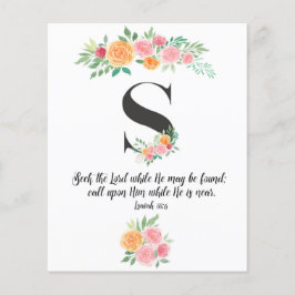 Isaiah 55:6, Letter S, Aquarellschrift-Karte
