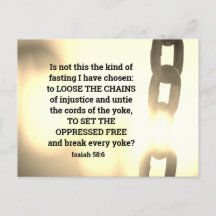 Isaiah 58:6 Eine Art Fasten, die ich ausgewählt ha