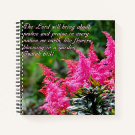 Isaiah 61:11 Pink Floral Inspiration Notizbuch