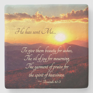 Isaiah 61:3 Schönheit für Retter, Bibelverse Steinuntersetzer