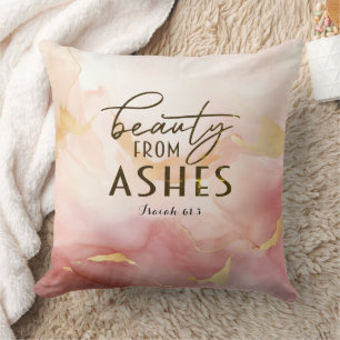 Isaiah 61 3 Schönheit von Ashes Bible Verse Pink Kissen