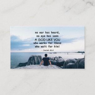 Isaiah 64:4, "Es hat kein Ohr gehört, Bibelverse Visitenkarte