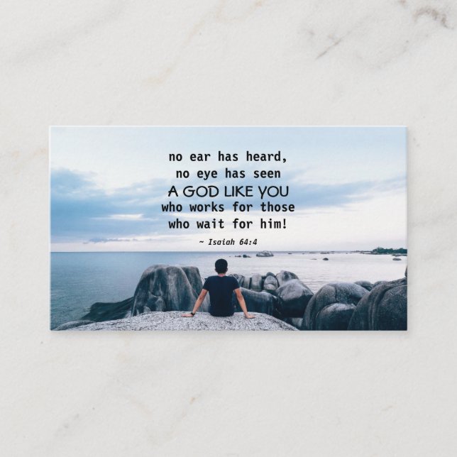 Isaiah 64:4, "Es hat kein Ohr gehört, Bibelverse Visitenkarte (Vorderseite)