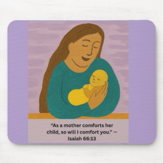 Isaiah 66:13 Comforting Mother and Baby Postcard Mousepad