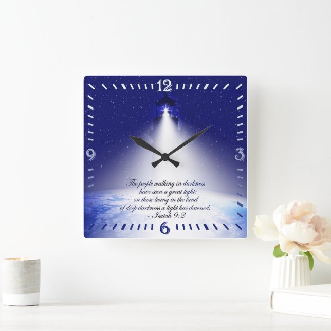 Isaiah 9:2 Weihnachts-Platz-Uhr Quadratische Wanduhr (Zuhause)