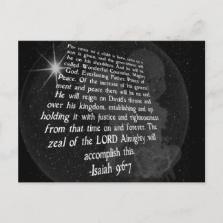 Isaiah 9:6-7 Uns a Kind ist Geboren - Jesus Postkarte