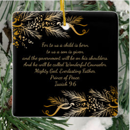 Isaiah 9:6 Christliches Personalisiertes Weihnacht Keramikornament