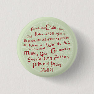 Isaiah 9:6 Christmas Bible Verse Button