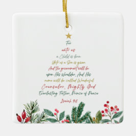 Isaiah 9:6 Denn Uns a Kind ist Geboren Weihnachten Keramikornament
