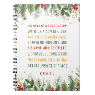Isaiah 9:6 Denn Uns a Kind ist Geboren Weihnachten Notizblock
