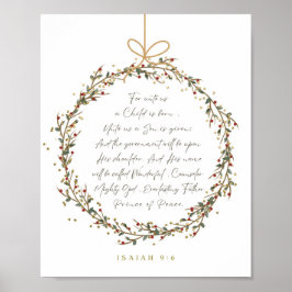 Isaiah 9:6 Denn Uns a Kind ist Geboren Weihnachten Poster